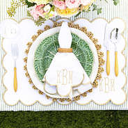 khaki placemat close up