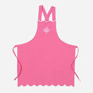 Monogrammed Scalloped Apron in Pink