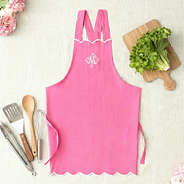 pink scalloped apron flatlay