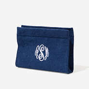 Monogrammed Terry Toiletry Bag in Navy