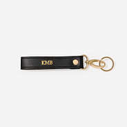 Monogrammed black classic keychain