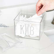 clear acrylic cotton ball holder opened