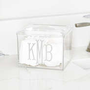 clear acrylic cotton ball holder with cotton balls
