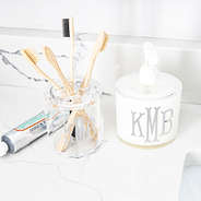 tooth brush holder with soap dispenser