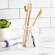 clear tooth brush holder