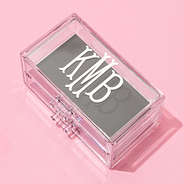 personalized 2 drawer jewelry organizer in clear