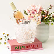 Personalized Wine Bucket with flowers