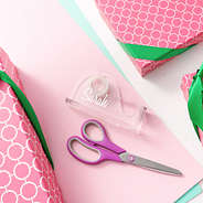 monogrammed tape dispenser with gifts