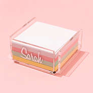 Monogrammed Memo Pad Holder in clear multi