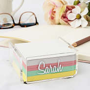 Multi Personalized Memo Pad Holders with flowers