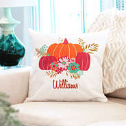 harvest pumpkin fall pillow sham on couch