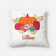 Monogrammed Fall Pillow Sham in Harvest Pumpkin