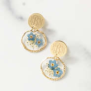 Forget me not earrings detail shot
