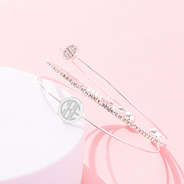 Rhinestone Bangle on pink with marble