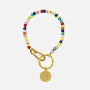 monogrammed bag charm keychain in multi