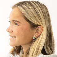 pickleball earring set in ear