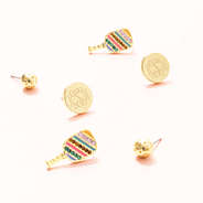 pickleball earring set studio shot