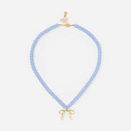 Beaded bow necklace