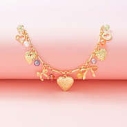 beaded charm necklace studio shot