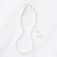 12 mm pearl earrings and pearl necklace