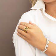 Girl wearing chunky layered ring