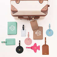 multiple- personalized luggage tags and travel sets