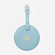 monogrammed luggage tag in mint