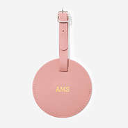 monogrammed luggage tag in pink
