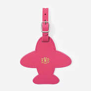 monogrammed luggage tag in hot pink