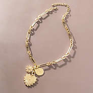 Sun Heart Necklace on brown