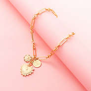 sun heart necklace on pink