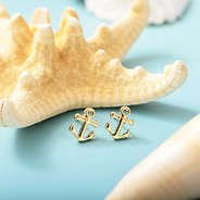 anchor earrings with shells