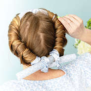 blue shells heatless curls set in hair