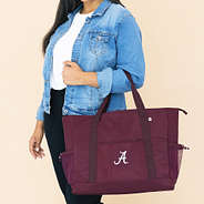 alabama carry on tote on arm