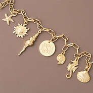 Seashell Charm Necklace on brown