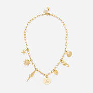 Monogrammed Seashell Charm Necklace in gold