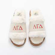 Alpha Gamma Delta Fuzzy Slippers | Cozy Sorority Gift