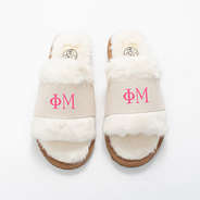 Phi Mu Fuzzy Slippers | Sorority Gift Idea