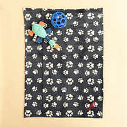 black tan dog blanket flatlay