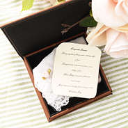 brown keepsake box with keepsake inside