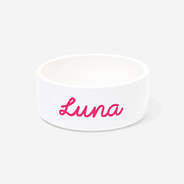 Personalized Ceramic Pet Bowl in White