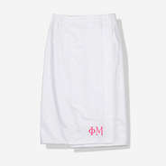Phi Mu Towel Wrap in White