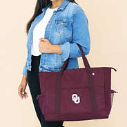 oklahoma carry on tote on arm