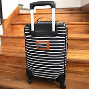 back of carry-on monogrammed suitcase