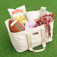 LSU solid ivory market basket on turf