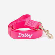 personalized dog leash in hot pink