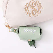 monogrammed pet waste bag holder embroidered connected to bag