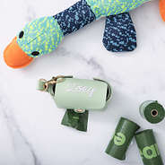 monogrammed pet waste bag holder embroidered with duck