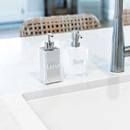 duo lotion dispenser with soap dispenser
