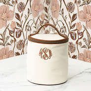 ivory ditty bag with wallpaper